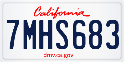 CA license plate 7MHS683