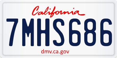 CA license plate 7MHS686