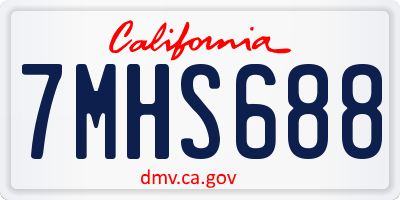 CA license plate 7MHS688