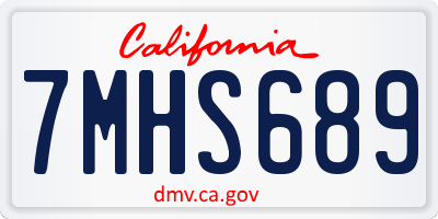 CA license plate 7MHS689