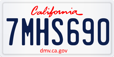 CA license plate 7MHS690