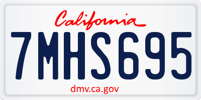 CA license plate 7MHS695