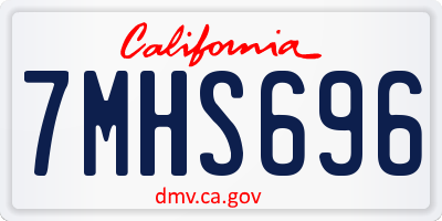 CA license plate 7MHS696