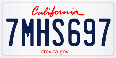 CA license plate 7MHS697