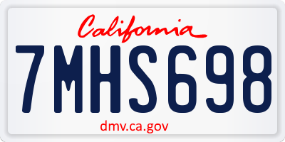 CA license plate 7MHS698