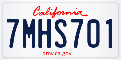 CA license plate 7MHS701