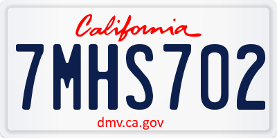 CA license plate 7MHS702