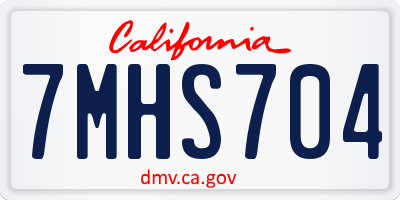 CA license plate 7MHS704