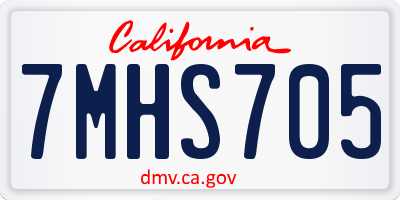 CA license plate 7MHS705