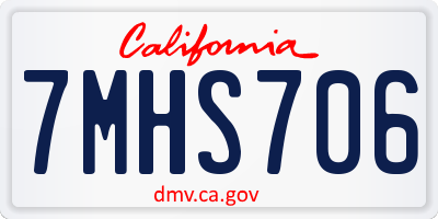 CA license plate 7MHS706