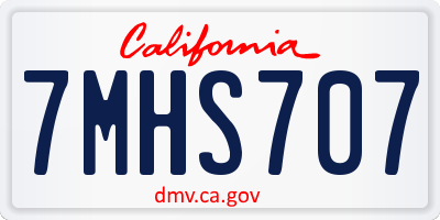 CA license plate 7MHS707