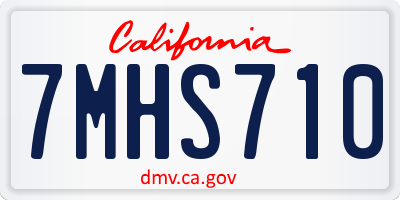 CA license plate 7MHS710