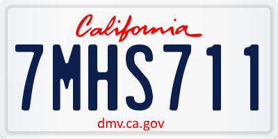 CA license plate 7MHS711