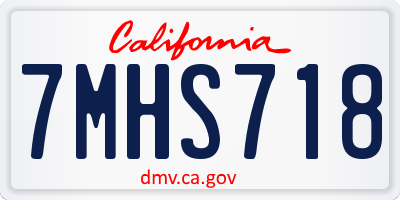 CA license plate 7MHS718