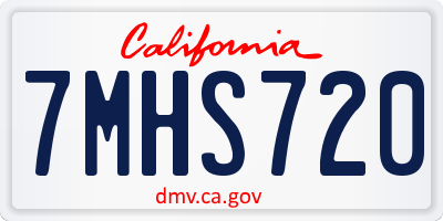 CA license plate 7MHS720