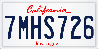 CA license plate 7MHS726