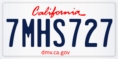 CA license plate 7MHS727