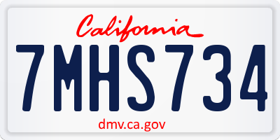 CA license plate 7MHS734