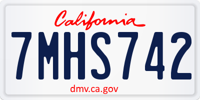 CA license plate 7MHS742