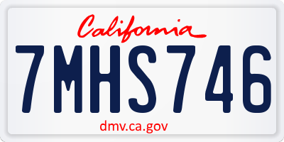CA license plate 7MHS746