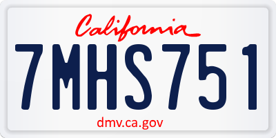 CA license plate 7MHS751