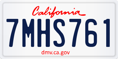 CA license plate 7MHS761