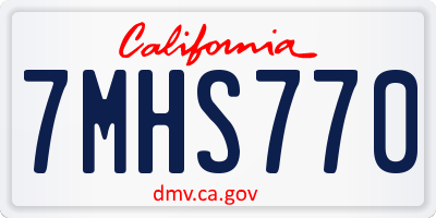 CA license plate 7MHS770