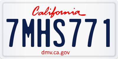 CA license plate 7MHS771