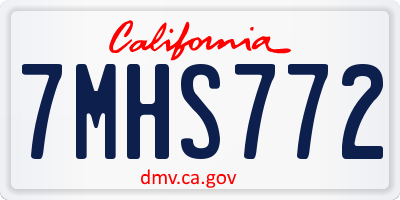 CA license plate 7MHS772