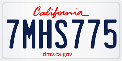 CA license plate 7MHS775