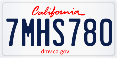 CA license plate 7MHS780