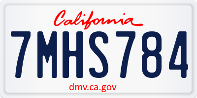 CA license plate 7MHS784