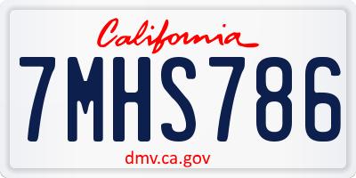 CA license plate 7MHS786