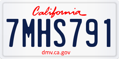CA license plate 7MHS791