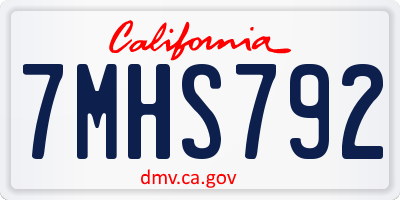 CA license plate 7MHS792