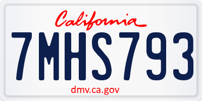 CA license plate 7MHS793