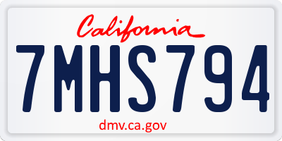 CA license plate 7MHS794