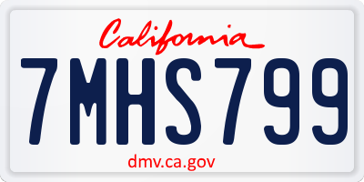 CA license plate 7MHS799