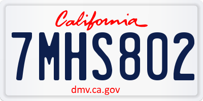 CA license plate 7MHS802