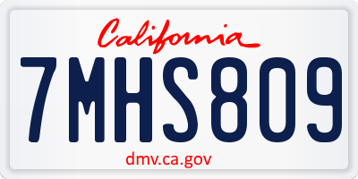 CA license plate 7MHS809