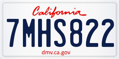 CA license plate 7MHS822