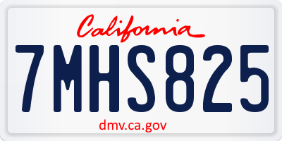 CA license plate 7MHS825