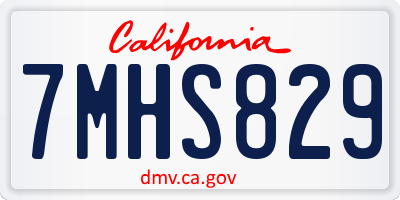 CA license plate 7MHS829