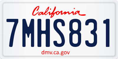 CA license plate 7MHS831