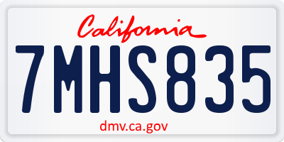 CA license plate 7MHS835