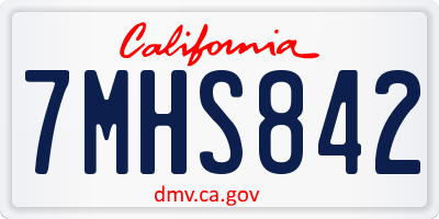 CA license plate 7MHS842