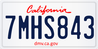 CA license plate 7MHS843