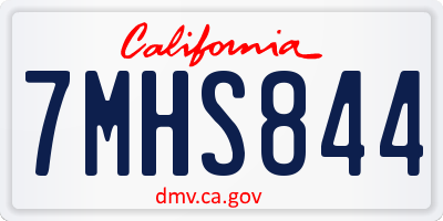 CA license plate 7MHS844