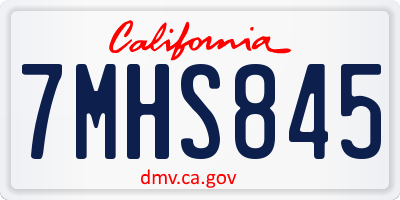 CA license plate 7MHS845