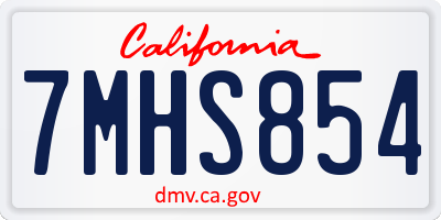 CA license plate 7MHS854